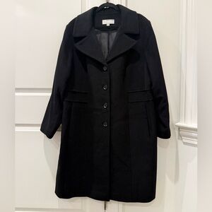Anne Klein Plus Size Walker Cashmere Blend Notch Jacket Size 2X Black